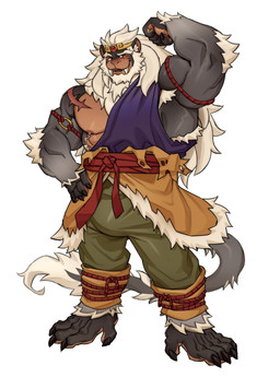 abs anthro armband barazoku barefoot beard bottomwear brown_eyes claws clothing facial_hair fangs feet finger_claws flexing flexing_bicep fur gold_crown green_bottomwear green_clothing green_pants grey_body grey_fur hair hand_on_hip legband long_hair long_tail male nipples orange_clothing orange_topwear pants pecs prehensile_feet purple_clothing purple_robe red_armband red_sash robe shoulder_scar simple_background solo tail tail_tuft teeth toe_claws toes topwear torn_clothing torn_topwear tuft white_background white_hair imato haplorhine mammal primate 2025 absurd_res hi_res