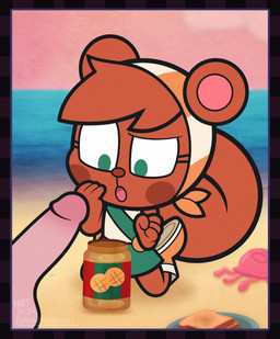 4_fingers anthro beach big_eyes big_head boots bottomwear bread brown_body brown_ears brown_fur brown_hair brown_nose brown_tail buckteeth cheek_markings cheek_spots clothed clothed_anthro clothing curious duo eyelashes facial_markings female fingers food footwear fur genitals green_bottomwear green_clothing green_eyes green_skirt hair head_markings human_on_anthro humanoid_genitalia humanoid_penis interspecies intrigued kerchief kneeling loli long_eyelashes looking_at_genitalia looking_at_penis male male/female markings multicolored_body multicolored_clothing multicolored_kerchief on_model on_style open_mouth penis pink_inner_ear sand shirt shoes short_hair skirt squirrel_tail style_emulation tail teeth tongue topwear two_tone_body two_tone_clothing white_clothing white_shirt white_topwear young young_anthro young_female third-party_edit unknown_artist murphy_and_mitzi mitzi_(ajmarekart) human mammal rodent sciurid tree_squirrel digital_drawing_(artwork) digital_media_(artwork) hi_res