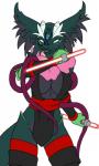 anthro areola areola_slip big_breasts boots breasts cleavage clothed clothing club_(weapon) dual_wielding empty_eyes female footwear fur holding_object holding_weapon legwear melee_weapon multicolored_body multicolored_fur nightstick plant shoes simple_background sith skimpy smile solo tail thigh_highs weapon white_background furball sei'ven alien elemental_creature felid flora_fauna mammal nokuri 2017