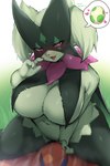 anthro big_breasts black_body black_fur blush bottomwear breasts bulge bulge_grab clothing cute_fangs duo egg female female_anthro female_on_human female_on_top fur green_body green_fur heart_reaction heart_symbol hearts_around_body hearts_around_egg hearts_around_head huge_breasts human_on_anthro impregnation_request interspecies kemono looking_at_viewer lying male male/female male_on_anthro male_on_bottom multi_heart_reaction naranja_academy on_back on_bottom on_top open_mouth orange_bottomwear orange_clothing orange_shorts pictographics pink_eyes pokemon_egg pokephilia school_uniform shorts solo_focus speech_bubble straddling tongue tongue_out uniform suurin_2 nintendo pokemon florian_(pokemon) felid feline generation_9_pokemon human mammal meowscarada pokemon_(species) 2022 2:3 absurd_res digital_media_(artwork) hi_res