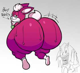 anthro big_butt bodily_fluids bubble_butt butt devious_grin duo hands_together male male/male smug sweat sweaty_butt text lucaslora sega sonic_the_hedgehog_(series) sonic_unleashed chip_(sonic) sonic_the_hedgehog canid canine canis chihuahua domestic_dog eulipotyphlan gaia hedgehog mammal toy_dog hi_res