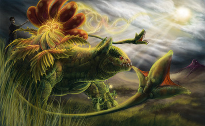 ambiguous_gender attack bottomwear clothed clothing cloud day detailed_background feral flower fully_clothed goo-connected_lips grass green_body green_scales group hair light male nude outside pants plant realistic red_eyes scales shirt short_hair solo_focus standing sun sunlight teeth topwear vines unknown_artist nintendo pokemon elemental_creature flora_fauna generation_1_pokemon goo_creature human mammal muk pokemon_(species) venusaur detailed