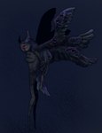 8_wings ambiguous_gender anthro beak biped black_body black_eyes black_feathers black_fur black_tail black_wings blue_body blue_fur blue_tail blue_wings chest_tuft eyes_on_wings feathers fur glowing glowing_eyes grey_beak grey_body grey_ears grey_feathers grey_fur grey_tail grey_wings multi_wing red_eyes solo tail tuft unusual_anatomy unusual_eye_placement unusual_wings wings squablodecomplash mothman arthropod cryptid insect lepidopteran moth 2020 hi_res