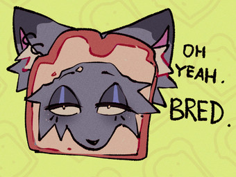 anthro bread female food humor in_bread piercing solo awooshxxx canid canine fox mammal red_fox silver_fox true_fox meme