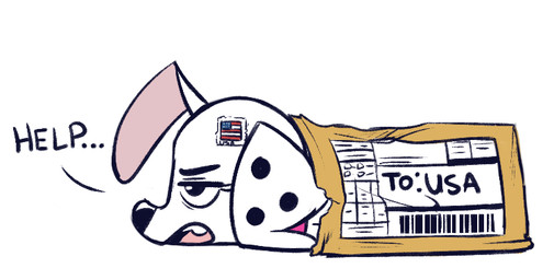 american_flag annoyed black_nose black_spots collar dialogue envelope expressionless female feral fur humor mail markings pink_collar shipping_container solo speech_bubble spots spotted_body spotted_fur stamp text trapped united_states_of_america white_body white_fur higglytownhero 101_dalmatian_street 101_dalmatians disney destiny_(101_dalmatians) triple_d_(101_dalmatians) canid canine canis dalmatian domestic_dog mammal comic