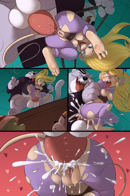 ahegao anal anal_fluids anal_penetration anthro anthro_penetrated areola balls black_nose blue_eyes blush bodily_fluids breasts butt clothing cum cum_from_ass cum_in_ass cum_inside duo eyes_closed feet female female_penetrated fingers fucked_silly genital_fluids genitals hair heart_eyes heart_symbol leaking_cum looking_pleasured male male/female male_penetrating male_penetrating_female nipples open_mouth orgasm penetration penile penile_penetration penis penis_in_ass sex size_difference soles tail teeth toes tongue tongue_out vaginal_fluids vulva gekasso chip_'n_dale_rescue_rangers disney fat_cat gadget_hackwrench mammal mouse murid murine rodent 2025 2:3 absurd_res comic digital_media_(artwork) hi_res