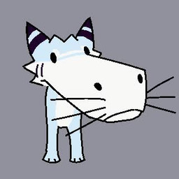 ambiguous_gender blue_body blue_fur close-up countershading dot_eyes feral front_view fur grey_background looking_at_viewer markings music neutral_expression simple_background simple_eyes sniffing solo standing striped_ears striped_markings stripes toony whiskers white_body white_countershading sound_warning tiena tiena_(character) feather_maned_dragon 1:1 2026 2d_animation animated digital_media_(artwork) flat_colors low_res meme short_playtime signature sound video