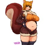 absolute_territory alternate_breast_size belly big_breasts big_tail biped bottomwear breasts buckteeth clothed clothed_female clothed_humanoid clothing countershade_fur countershade_tail countershading crop_top eyebrow_through_hair eyebrows eyelashes female fingers fully_clothed fully_clothed_female fully_clothed_humanoid fur fur_lined_bottomwear fur_lined_clothing fur_lined_shorts gloves green_eyes hair handwear inner_ear_fluff jacket legwear midriff navel official_alternate_costume orange_hair pubes shirt shorts simple_background slightly_chubby solo superhero superhero_costume tail teeth thick_eyelashes thigh_highs topwear translucent translucent_hair tuft white_background nofuture marvel marvel_rivals squirrel_girl_(marvel) animal_humanoid humanoid mammal mammal_humanoid rodent rodent_humanoid sciurid sciurid_humanoid tree_squirrel_humanoid 1:1 2024 hi_res signature