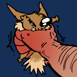 3_toes airplane_ears arm_hair black_eyes body_hair brown_body brown_fur duo feet feral fluffy fur imminent_death long_ears male mane muscular squeezing toes vein blitzdrachin conditional_dnp nintendo pokemon eevee generation_1_pokemon human mammal pokemon_(species) 1:1 2_frame_animation animated tagme