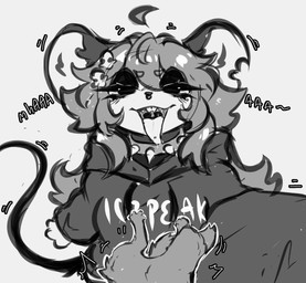 alternative_fashion anthro black_nose bodily_fluids clothing female fluffy goth mouse_ears mouse_tail nom open_mouth paws rat_tail saliva scared soft_vore sweater tail teeth tongue tongue_out topwear uvula vore rotten_mice ic3peak mammal mouse murid murine rat rodent monochrome