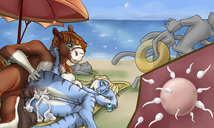anal anal_penetration animal_genitalia animal_penis anthro anthro_on_anthro anthro_penetrated anthro_penetrating anthro_penetrating_anthro balls beach bodily_fluids breasts cum cum_in_ass cum_in_vagina cum_inside cutaway detailed_background duo equine_genitalia equine_penis female female_penetrated genital_fluids genitals impregnation internal interspecies leaking_cum male male/female male_penetrating male_penetrating_female nude ovum penetration penile penile_penetration penis penis_in_ass public seaside sex sleep_sex sleeping sperm_cell sun umbrella nastya_tan vyktor_dreygo domestic_cat equid equine felid feline felis horse mammal 5:3 hi_res