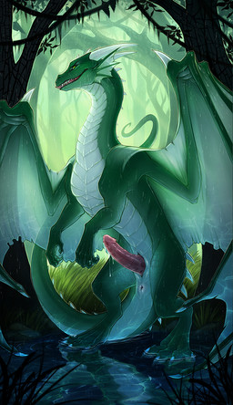 4_toes animal_genitalia anus bodily_fluids claws countershade_tail countershade_torso countershading cum cum_on_penis detailed_background digitigrade dripping ear_fins erection feet feral fin forest genital_fluids genital_slit genitals green_body green_eyes green_scales green_wings horn looking_at_viewer male membrane_(anatomy) membranous_wings nature nude on_hind_legs outside penis pink_penis plant presenting presenting_penis raining reflection ridged_penis scales sharp_teeth side_view solo spikes tail tailbutt teeth toe_claws toes tongue tongue_out tree vein veiny_penis water white_body white_claws white_countershading white_scales wing_claws wings amyth conditional_dnp european_mythology mythology zooks_(character) dragon mythological_creature mythological_scalie scalie western_dragon digital_media_(artwork) hi_res