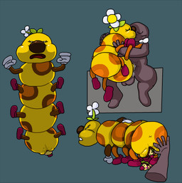 6_legs anus arthropod_abdomen arthropod_abdomen_genitalia arthropod_abdomen_penetration arthropod_abdomen_vulva balls bestiality birth blue_border bodily_fluids border clothing disembodied_hand disembodied_penis duo female feral feral_penetrated flower_on_head footwear genital_fluids genitals gloves grey_body grey_skin handwear holding_another hug human_on_feral human_penetrating human_penetrating_feral interspecies live_birth making_out male male/female multiple_birth penetration penis pregnant pregnant_sex red_clothing red_footwear red_shoes red_vulva sex shoes spread_vulva spreading three_frame_image vaginal vaginal_birth vaginal_fluids vulva white_clothing white_gloves white_handwear yellow_body yellow_skin yolka anon arthropod caterpillar human insect larva mammal squiggler_(mario) wiggler_(mario) hi_res