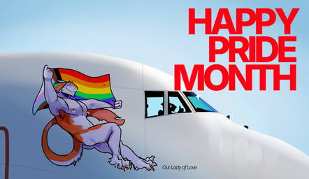 aircraft airplane anthro butt facial_piercing flag flag_(object) gesture hand_gesture holding_flag holding_object lgbt_pride looking_at_viewer male muscular muscular_male nipple_piercing nipple_ring nipples nose_piercing nude pecs piercing pride_colors progress_pride_colors ring_piercing septum_piercing side_view silhouette smile solo tail tail_tuft text thumbs_up tuft vehicle aviesergal avie sergal english_text hi_res