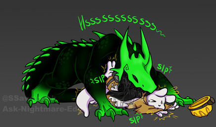 armor back_spines belly black_belly black_body black_border black_tail black_teeth bodily_fluids border clothed clothing different_sound_effects dripping drooling duo feral feral_pred hard_hat hat headgear headwear heart_symbol helmet imminent_vore larger_pred licking long_tongue male open_mouth oral_vore partially_clothed saliva saliva_drip scales simple_background size_difference smaller_feral sound_effects struggling struggling_prey tail teeth text tongue tongue_out torn_clothing vore wet white_body ask-nightmare-edgur rain_world videocult green_lizard_(rain_world) lizard lizard_(rain_world) reptile scalie slugcat digital_media_(artwork) english_text