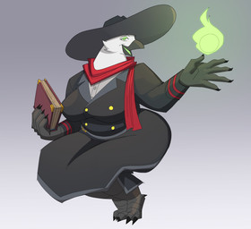 4_toes anisodactyl anthro beak belt big_breasts book bottomwear breasts clothed clothing collared_shirt eyeshadow feathers feet female green_eyes green_eyeshadow green_tongue hat headgear headwear holding_object long_skirt magic magic_user makeup mature_female non-mammal_breasts open_beak open_mouth scarf scuted_arms scuted_legs scutes shirt sitting skirt solo talons toes tongue topwear white_body white_feathers wide_hips hugo_enrique_art eleonora_(luuklookyt) avian bird hi_res