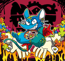 clothing gesture gloves hand_gesture handwear male pointing smile solo tiri_mama mad_rat_dead nippon_ichi_software heart_(mad_rat_dead) mad_rat_(mad_rat_dead) mammal murid murine rat rodent