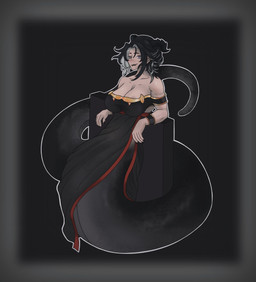 apode female legless serpentine solo split_form unknown_artist valeria_(zitheon) draconcopode humanoid lamia reptile scalie snake hi_res