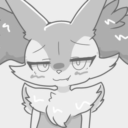 :3 ambiguous_anthro ambiguous_gender anthro arm_tuft bedroom_eyes biped blush cheek_tuft chest_tuft closed_smile cute_fangs eyebrows eyelashes facial_tuft fangs flat_chested front_view fur furrowed_eyebrows half-closed_eyes inner_ear_fluff looking_at_viewer mouth_closed multicolored_body multicolored_fur narrowed_eyes nude_ambiguous nude_anthro raised_eyebrows seductive shoulder_tuft simple_background smile solo teeth thick_eyelashes tuft white_background sankoh_test nintendo pokemon braixen canid generation_6_pokemon mammal pokemon_(species) 1:1 2026 aliasing binary_drawing cel_shading digital_drawing_(artwork) digital_media_(artwork) greyscale half-length_portrait hi_res japanese_description monochrome portrait shaded translated_description