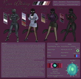 anthro armwear artifact balaclava big_breasts bodysuit boots bottomwear bra breasts burger catburglar choker claws clothing elbow_gloves eyes_closed eyewear female food footwear glasses gloves handwear high_heeled_boots high_heels jewelry latex leather legwear lingerie lipstick magic makeup mask necklace panties pantyhose portal shoes skinsuit skirt smile solo suit sweater sweater_vest tail text tight_clothing topwear turtleneck underwear vest zipper lovemummification trevhart sera_whiting domestic_cat felid feline felis mammal absurd_res english_text hi_res model_sheet