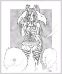 alternative_fashion anthro clothing collar corset female glamfur goth leash legwear lingerie mall_goth overweight overweight_anthro overweight_female panties slightly_chubby solo stockings tail topwear underwear vera_(artist) vera_(vera) langurhali 2006 monochrome source_request