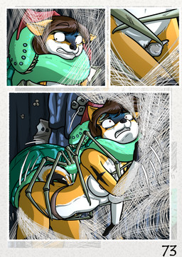 anthro bestiality bodily_fluids breasts brown_hair fantasy female feral forced fur genitals hair insectophilia long_hair medieval nude penis rape red_eyes sex simple_background tail tears white_body white_fur yellow_body yellow_fur conditional_dnp zaiksmckraven tqfq madlaine_mckraven arachnid arthropod canid canine canis domestic_dog mammal spider spitz absurd_res comic hi_res