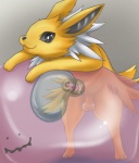 :3 animal_genitalia animal_penis balloon balloon_with_face balls canine_genitalia canine_penis duo erection feral genitals grey_background inflatable male nude penetration penis print_balloon sex_toy simple_background korurun nintendo pokemon ditto_(pokemon) eeveelution generation_1_pokemon goo_creature jolteon pokemon_(species)