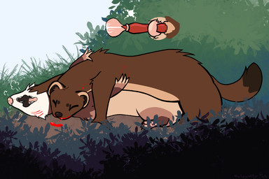 anatomically_correct anatomically_correct_feet anatomically_correct_genitalia anatomically_correct_vulva animal_genitalia animal_penis bite bite_mark_on_neck biting_another blood bodily_fluids breath brown_body brown_fur brown_nose cervical_penetration cum cum_inside cum_while_penetrated dipstick_tail dirt dominant duo ejaculation eyes_closed female feral fur genital_fluids genitals grass impregnation internal internal_vaginal interspecies interspecies_domination interspecies_impregnation male male/female markings mustelid_penis mustelid_vulva nature nature_background open_mouth panting pawpads penetration penis pink_nose plant round_ears scratches scratching shrub tail tail_markings tan_body tan_fur teeth tongue tongue_out vaginal vaginal_penetration vulva thespackster domestic_ferret mammal mustelid musteline stoat true_musteline weasel 3:2 absurd_res hi_res nonbinary_(lore)
