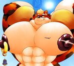 aircraft airplane anthro barazoku biceps big_muscles big_nipples big_pecs broad_shoulders countershading extreme_size_difference eyewear fur glasses gold_(metal) habitable_clothing hair highlights_(coloring) huge_muscles huge_nipples huge_pecs hyper hyper_muscles hyper_nipples hyper_pecs jewelry larger_male looking_at_viewer macro male muscular muscular_anthro muscular_male nipple_piercing nipple_ring nipples nude pecs piercing ring_piercing simple_background size_difference smile smirk solo vehicle fujiyama_samoyed nano_byte_(nanogamer31) canid canine canis domestic_dog fox hybrid hyena mammal maned_wolf himbo digital_media_(artwork) hi_res shaded soft_shading watermark