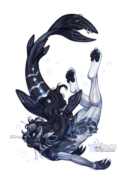 anthro biped claws ear_piercing ear_ring fin fin_piercing fur furgonomic_piercing furgonomics hair male pawpads piercing ring_piercing simple_background solo tail tail_fin tail_piercing text white_background plna aquatic hybrid mammal absurd_res hi_res url
