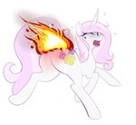 big_butt burning butt butt_on_fire cutie_mark female feral fire fleur-de-lis horn looking_back pain quadruped rear_view solo geoffrey_(artist) friendship_is_magic hasbro my_little_pony mythology fleur_de_lis_(mlp) equid equine horse mammal mythological_creature mythological_equine pony unicorn