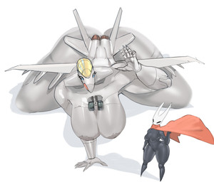 aircraft anthro black_body duo female machine vehicle white_body quattrant hollow_knight_(franchise) team_cherry hornet_(hollow_knight) aeromorph living_aircraft living_machine living_vehicle hi_res tagme
