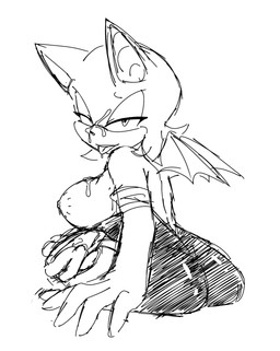 anthro armor armwear bedroom_eyes bodily_fluids breastplate breasts clothing cum cum_on_breasts cum_on_face elbow_gloves female flashing flashing_breasts genital_fluids gloves handwear looking_at_viewer looking_back narrowed_eyes seductive sitting smile solo tongue tongue_out unitard wings wsora sega sonic_the_hedgehog_(series) rouge_the_bat bat honduran_white_bat leaf-nosed_bat mammal microbat yangochiropteran hi_res monochrome sketch