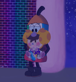 anthro behind_building black_arms black_boots black_clothing black_footwear black_legs blue_penis blush bodily_fluids boots breath brown_eyes brown_hair building cartoon_gloves castle clothed clothing dripping feet female folded_wings footwear from_front_position genital_fluids genitals gloves hair handwear holding_both_legs jacket male markings onesie open_mouth outside_sex partially_clothed pencil_(object) penis penis_tentacles pink_feet pink_hands ponytail precum precum_drip purple_arms purple_clothing purple_jacket purple_legs purple_topwear sex shoes size_difference standing_missionary_position star_(marking) sweat tan_body tan_skin tentacles topwear vulva white_clothing white_gloves white_handwear wings dreamadoodle cachureos canal_13 gabby_atsumare senor_lapiz animate_inanimate humanoid tomodachi_(species) absurd_res hi_res