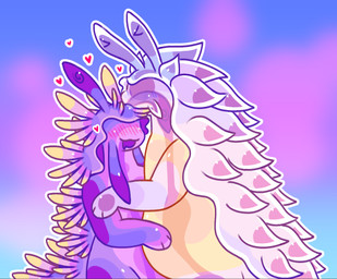 ambiguous/ambiguous ambiguous_gender anthro belly blush bodily_fluids deep_throat drooling duo esophagus eyes_closed eyestalk_suck eyestalks heart_symbol hearts_around_head highlights_(coloring) hug internal internal_oral nude open_mouth open_smile oral oral_penetration organs penetration pressing_bellies_together saliva sex side_view simple_background smile spiral spiral_eyes standing stomach sucking toony translucent translucent_body tentacles-zip aquatic aquatic_gastropod gastropod mollusk nudibranch sea_slug slug 2025 colored digital_drawing_(artwork) digital_media_(artwork)