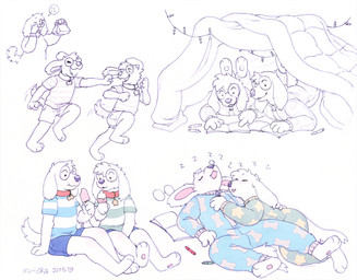 3_toes 4_fingers blanket_fort bottomwear clothing collar crayon cuddling dessert eating eyes_closed eyewear feet fingers food fur glasses ice_cream long_ears onesie pajamas pattern_clothing pattern_shirt pattern_topwear red_collar round_glasses running shirt shorts sleeping sleepover sound_effects striped_clothing striped_shirt striped_topwear stripes tail tail_motion tailwag toes toony topwear vowelless vowelless_sound_effect white_body white_fur young zzz matuska ollie_(bigboybark) canid canine canis domestic_dog mammal 2025 brother_(lore) mother_(lore) mother_and_child_(lore) mother_and_son_(lore) parent_(lore) parent_and_child_(lore) parent_and_son_(lore) sibling_(lore) son_(lore)