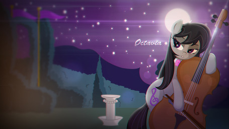 black_hair bow_(stringed_instrument) bowed_string_instrument cello female feral full_moon hair long_hair moon musical_instrument night outside purple_eyes sky solo star starry_sky string_instrument albusonita killryde friendship_is_magic hasbro my_little_pony octavia_(mlp) earth_pony equid equine horse mammal pony 16:9 hi_res widescreen
