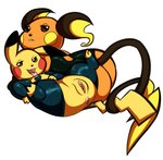 anus butt clothing duo female feral genitals looking_at_viewer looking_back nipples open_mouth presenting presenting_hindquarters presenting_pussy pussy smile spread_legs spreading tongue tongue_out zipzap nintendo pokemon generation_1_pokemon pikachu pokemon_(species) raichu absurd_res hi_res