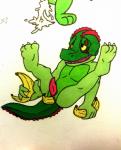 anal anthro banana blind_eye bodily_fluids cum erection food fruit genital_fluids genitals male penis plant scales scar solo spread_legs spreading bowserboy101 legends_of_chima lego cragger_(legends_of_chima) crocodile crocodilian reptile scalie hi_res