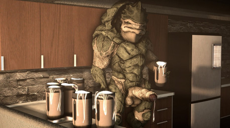 4_balls appliance balls big_balls big_penis bodily_fluids cabinet container counter cum cum_in_a_cup cum_in_container cup excessive_cum excessive_genital_fluids foreskin fridge genital_fluids genitals glans huge_penis humanoid_genitalia humanoid_penis kitchen kitchen_appliance male multi_balls multi_genitalia muscular muscular_male partially_retracted_foreskin penis saggy_balls solo thick_penis eradossfm bioware electronic_arts mass_effect alien krogan 3d_(artwork) digital_media_(artwork) hi_res