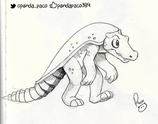 anthro fangs glistening glistening_eyes male male_anthro mouth_closed shell side_view simple_background solo teeth text walking pandapaco species_request artist_name full-length_portrait monochrome portrait sketch