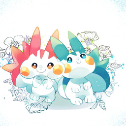 alternate_color ambiguous_gender detailed_background duo feral flower_(anatomy) fur leaf looking_up puffed_cheeks simple_background sitting standing unsigned white_background white_body white_fur zoroa553 nintendo pokemon generation_4_pokemon mammal pachirisu pokemon_(species) rodent shiny_pokemon 1:1 digital_media_(artwork)