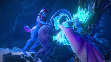 3_toes against_natural_surface against_surface against_tree ambiguous_gender ambiguous_penetrating anthro anthro_on_anthro anthro_penetrated anthro_penetrating anthro_penetrating_anthro balls bent_over big_breasts big_butt black_eyes blue_body blue_nipples blue_scales bodily_fluids breasts brown_hood butt claws cum cum_inside cum_on_butt cum_splatter doggystyle duo feet female female_penetrated from_behind_position genital_fluids genitals glowing glowing_body glowing_markings glowing_scales interspecies larger_anthro larger_female larger_penetrated male male/female male_penetrating male_penetrating_female markings mostly_nude multiple_angles nipples nude orange_sclera orgasm penetration perching_position plant purple_balls purple_body purple_scales scales sex sharp_teeth size_difference smaller_anthro smaller_male sound_effects tail tail_motion tailwag teeth thick_thighs toe_claws toes tree white_claws twitchyanimation bluejuicyjuice_(modeler) furromantic_(modeler) kassioppia_(va) dota european_mythology mythology valve auroth_the_winter_wyvern slark_the_nightcrawler aquatic dragon fish mythological_creature mythological_scalie scalie western_dragon wyvern 16:9 2026 3d_(artwork) 3d_animation animated digital_media_(artwork) hi_res huge_filesize long_playtime sound video voice_acted widescreen