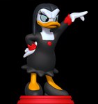 3d_modeling 3d_print angry anthro black_eyes clothed clothing dress female footwear high_heels raised_arm shoes solo stage white_body sillytoys disney magica_de_spell anatid anseriform avian bird duck 3d_(artwork) digital_media_(artwork) hi_res