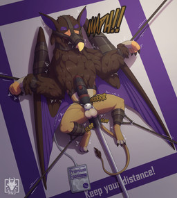 anal anal_penetration balls bdsm beak bodily_fluids bondage bound brown_body chastity_cage chastity_device collar cum dildo feral fucking_machine fur genital_fluids genitals hitachi_magic_wand machine male muzzle_(object) muzzled orgasm penetration restraints sex_toy sex_toy_insertion solo tail vibrator wand_vibrator wings n1k0 mythology griffin_(quest_for_camelot) avian gryphon mythological_avian mythological_creature hi_res