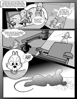 anthro bald balding chair clothing coat confusion curvy_figure door eyewear female furniture glasses hourglass_figure lab_coat male paper scut_tail short_tail sweater tail text thinking topwear turtleneck chris_fischer disney chip_(disney) dr._snow_(chris_fischer) chipmunk ground_squirrel mammal mouse murid murine rodent sciurid english_text hi_res monochrome