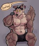 2024 abs absurd_res anthro areola barazoku biceps big_muscles bulge canid canine canis clothed clothing dialogue ear_piercing ear_ring english_text epic_games eyebrows flustered fortnite fur gloves good_boy grey_background hand_behind_head handwear hat headgear headwear heart_symbol hi_res huge_muscles its_coldpizza male mammal motion_lines muscular muscular_anthro muscular_male narrowed_eyes navel nipples obliques offscreen_character pecs piercing praise ring_piercing serratus signature simple_background sitting smile solo tail tail_motion tailwag text thick_arms thick_thighs topless topless_anthro topless_male tuft underwear underwear_only wendell_(fortnite) wolf