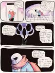 aftertale amalgamate animated_skeleton bone comic dialogue endogeny english_text group loverofpiggies male not_furry sans_(undertale) skeleton solo_focus teeth text traditional_media_(artwork) undead undertale undertale_(series)