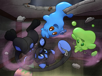 after_transformation ambiguous_gender black_body blue_body blue_eyes blue_slime brown_eyes ceiling crayon debris dipstick_ears ear_markings falling feral green_body green_eyes green_slime group head_tuft holding_crayon long_tail multicolored_body multicolored_ears plushie plushie_transformation steel_beam stitch_(sewing) tail tail_mouth trio tuft two_tone_body unusual_anatomy unusual_tail zipper crizbn nintendo pokemon chris_(crizbn) animate_inanimate ditto_(pokemon) generation_1_pokemon legendary_pokemon living_plushie mew_(pokemon) pokemon_(species) shiny_pokemon 2025 4:3 nonbinary_(lore)