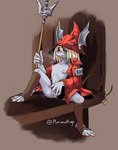 afterglow anthro blonde_hair blush breasts clothing coat female genitals hair hat headgear headwear long_nails masturbation pussy simple_background small_breasts solo topwear purumuhugr final_fantasy final_fantasy_ix square_enix freya_crescent mammal murid murine rat rodent hi_res